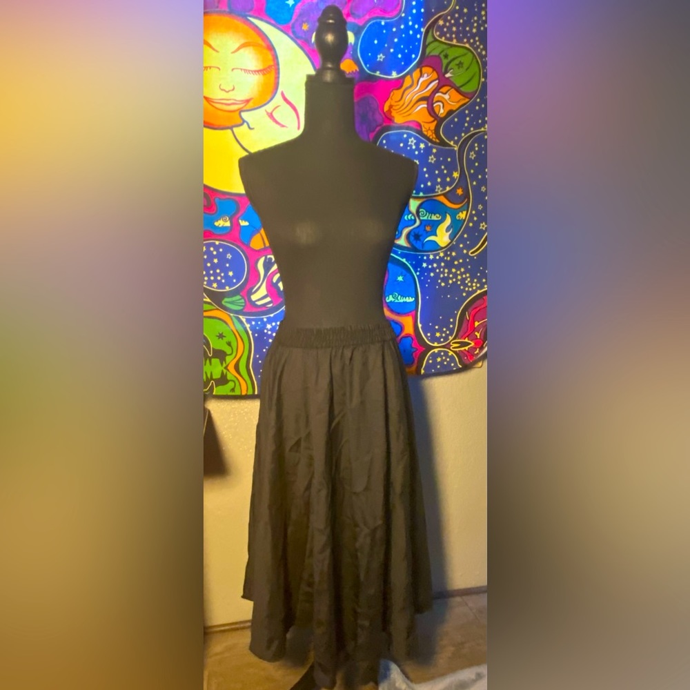 Polyester ,silk, pleated long skirt